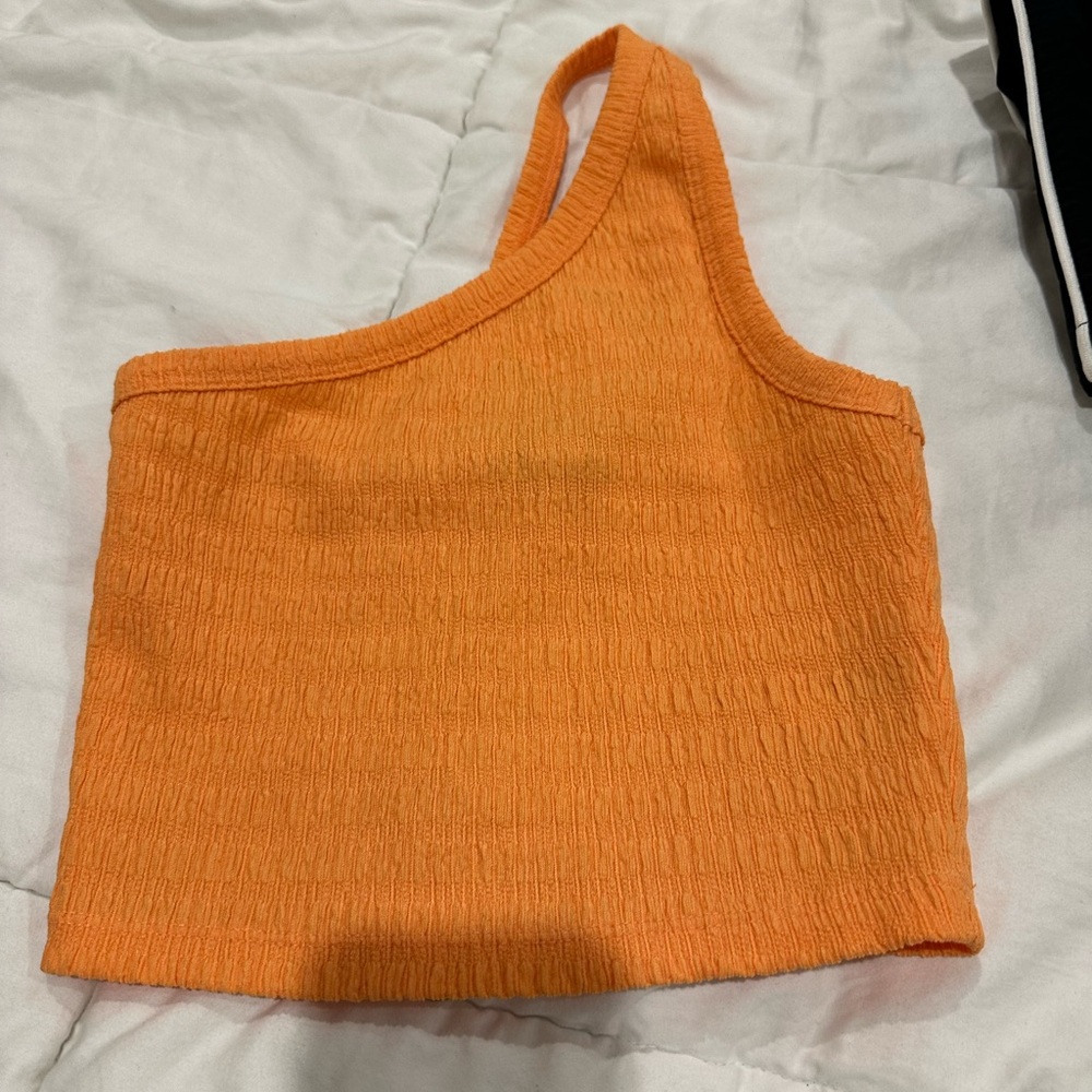 Women’s American Eagle XS Orange One-Shoulder Crop Top
